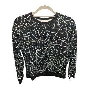 Spooky Spider Web Graphic Long-Sleeve Sweatshirt